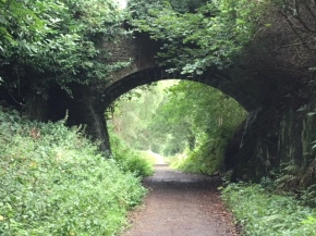 Track under an old railway bridge